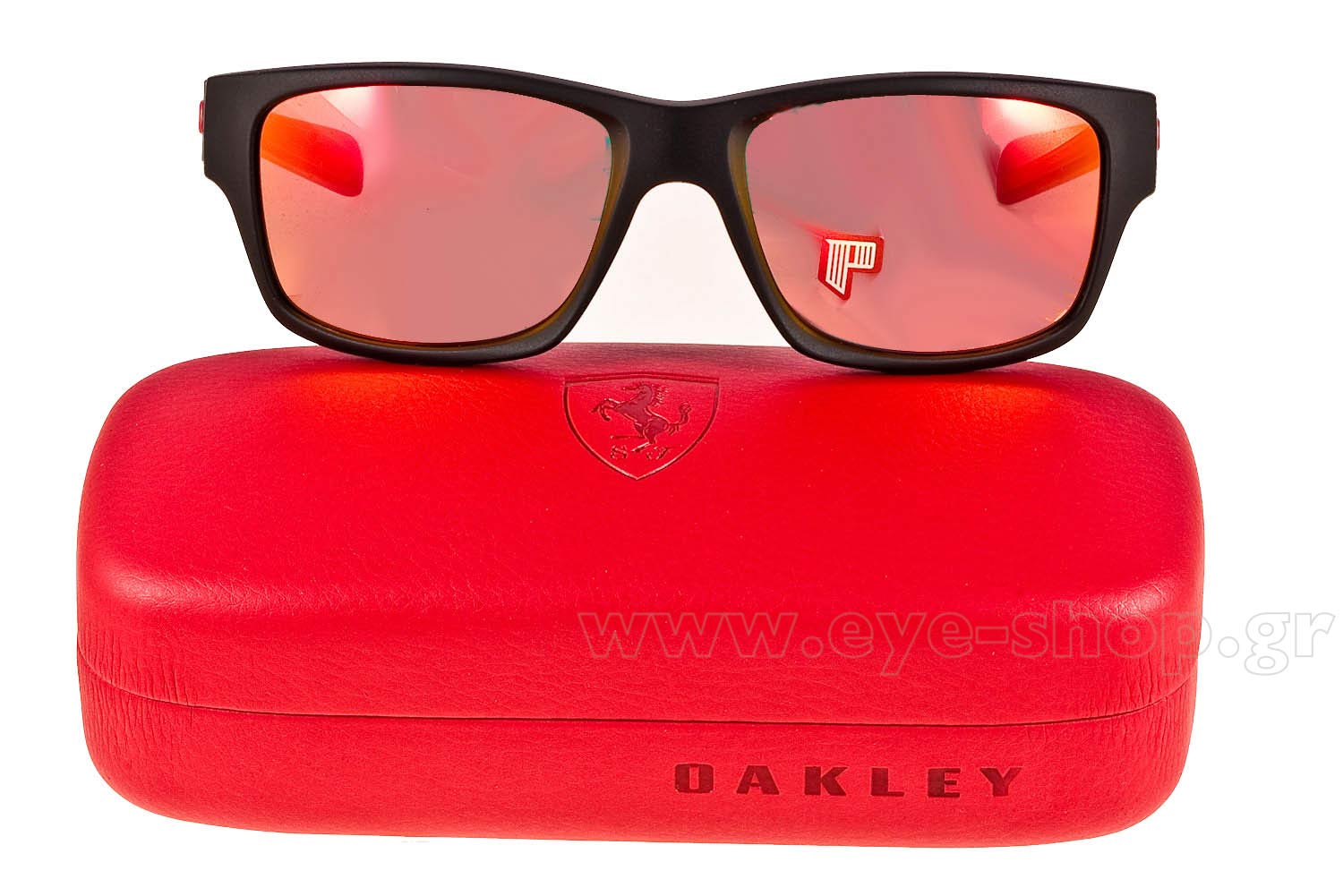 Oakley μοντέλο Jupiter Squared στο χρώμα 9220 06 Carbon Ruby Polarized Ferrari